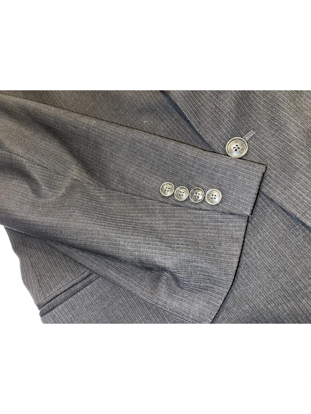 DESIGNER JONES NEW YORK 2 BUTTON 100% WOOL DRY CLEAN GRAY DRESS SUIT JACKET 42R